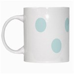 Polka Dots - Light Cyan on White White Mug