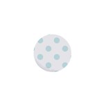 Polka Dots - Light Cyan on White 1  Mini Button