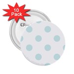 Polka Dots - Light Cyan on White 2.25  Button (10 pack)