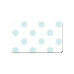 Polka Dots - Light Cyan on White Magnet (Name Card)