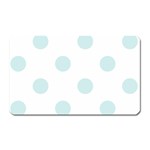 Polka Dots - Light Cyan on White Magnet (Rectangular)