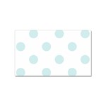 Polka Dots - Light Cyan on White Sticker (Rectangular)