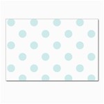 Polka Dots - Light Cyan on White Postcard 5  x 7 