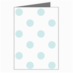 Polka Dots - Light Cyan on White Greeting Card