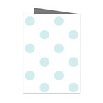Polka Dots - Light Cyan on White Mini Greeting Cards (Pkg of 8)
