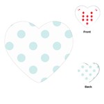 Polka Dots - Light Cyan on White Playing Cards (Heart)