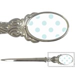 Polka Dots - Light Cyan on White Letter Opener