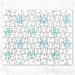 Polka Dots - Light Cyan on White Jigsaw Puzzle (Rectangular)