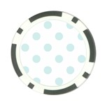 Polka Dots - Light Cyan on White Poker Chip Card Guard