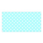 Polka Dots - White on Celeste Cyan Satin Shawl