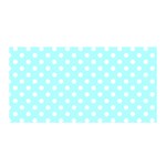 Polka Dots - White on Celeste Cyan Satin Wrap