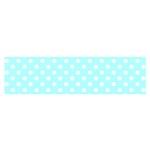 Polka Dots - White on Celeste Cyan Satin Scarf (Oblong)