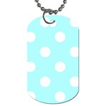 Polka Dots - White on Celeste Cyan Dog Tag (Two Sides)
