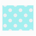 Polka Dots - White on Celeste Cyan Small Glasses Cloth