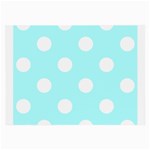 Polka Dots - White on Celeste Cyan Large Glasses Cloth