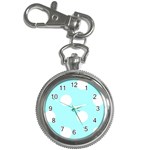 Polka Dots - White on Celeste Cyan Key Chain Watch