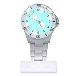 Polka Dots - White on Celeste Cyan Nurses Watch
