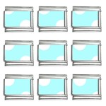 Polka Dots - White on Celeste Cyan 9mm Italian Charm (9 pack)