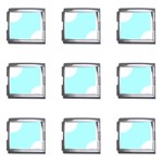 Polka Dots - White on Celeste Cyan Mega Link Italian Charm (9 pack)