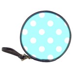 Polka Dots - White on Celeste Cyan Classic 20-CD Wallet