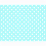 Polka Dots - White on Celeste Cyan Collage 11  x 14 