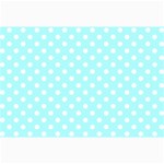 Polka Dots - White on Celeste Cyan Collage 12  x 18 