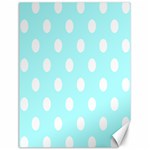Polka Dots - White on Celeste Cyan Canvas 18  x 24 