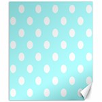 Polka Dots - White on Celeste Cyan Canvas 20  x 24 