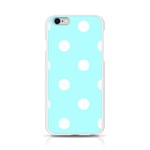 Polka Dots - White on Celeste Cyan Apple iPhone 6/6S Silicone Case (Transparent)