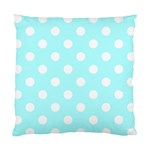 Polka Dots - White on Celeste Cyan Standard Cushion Case (Two Sides)