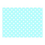 Polka Dots - White on Celeste Cyan Double Sided Flano Blanket (Mini)