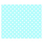 Polka Dots - White on Celeste Cyan Double Sided Flano Blanket (Small)
