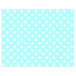 Polka Dots - White on Celeste Cyan Double Sided Flano Blanket (Medium)