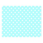 Polka Dots - White on Celeste Cyan Double Sided Flano Blanket (Large)