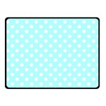 Polka Dots - White on Celeste Cyan Fleece Blanket (Small) (One Side)