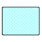 Polka Dots - White on Celeste Cyan Double Sided Fleece Blanket (Small) (Two Sides)