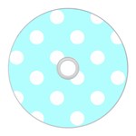 Polka Dots - White on Celeste Cyan CD Wall Clock