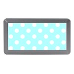 Polka Dots - White on Celeste Cyan Memory Card Reader (Mini)