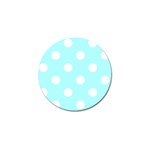 Polka Dots - White on Celeste Cyan Golf Ball Marker (10 pack)