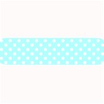 Polka Dots - White on Celeste Cyan Medium Bar Mat