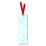 Polka Dots - White on Celeste Cyan Small Book Mark