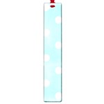Polka Dots - White on Celeste Cyan Large Book Mark