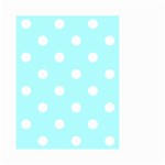 Polka Dots - White on Celeste Cyan Small Garden Flag (Two Sides)