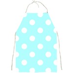 Polka Dots - White on Celeste Cyan Full Print Apron