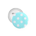 Polka Dots - White on Celeste Cyan 1.75  Button