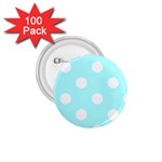 Polka Dots - White on Celeste Cyan 1.75  Button (100 pack)