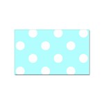 Polka Dots - White on Celeste Cyan Sticker (Rectangular)