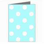 Polka Dots - White on Celeste Cyan Greeting Cards (Pkg of 8)
