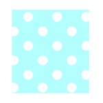 Polka Dots - White on Celeste Cyan Greeting Card 4.5  x 6 