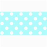 Polka Dots - White on Celeste Cyan 4  x 8  Photo Cards